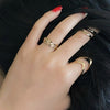 Women girl wholesale R1364 Fashion accessories jewelry New punk cuff finger ring set gift