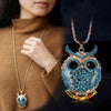 18K Gold Necklace Vintage Crystal Cubic Zircon Diamond Owl Necklaces